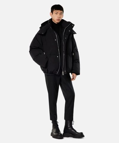Ami Paris Mens Black Hooded Down Jacket 2