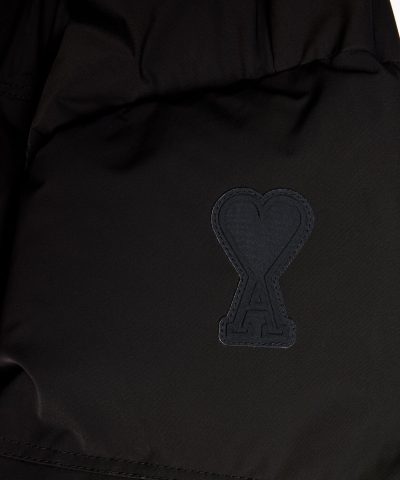 Ami Paris Mens Black Hooded Down Jacket 3