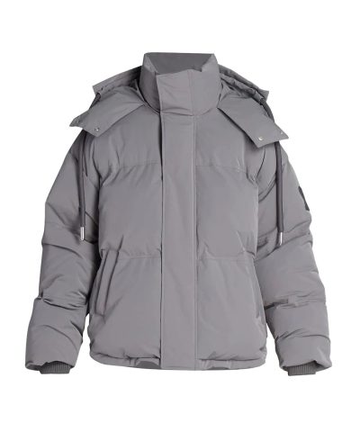 Ami Paris Men's Grey Hooded Down Jacket-20236162