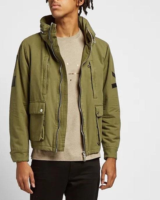 Alternative view of Amiri Military Cotton Canvas Jacket With Leather Patches