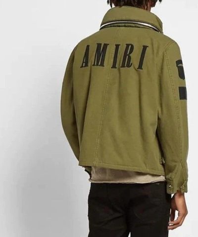 Amiri Military Cotton Canvas Jacket With Leather Patches 2