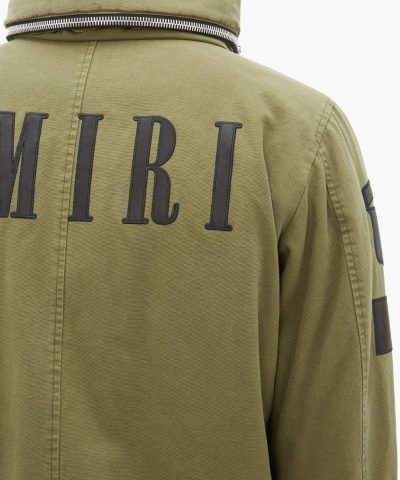 Amiri Military Cotton Canvas Jacket With Leather Patches 3