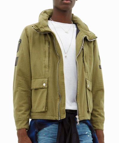 Amiri Military Cotton Canvas Jacket With Leather Patches-20259980