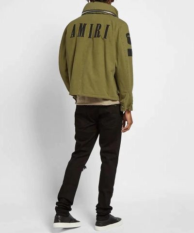 Amiri Military Cotton Canvas Jacket With Leather Patches 5