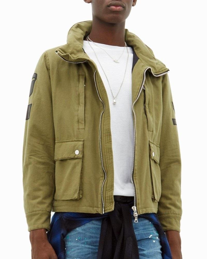 Amiri Military Cotton Canvas Jacket With Leather Patches-20259980
