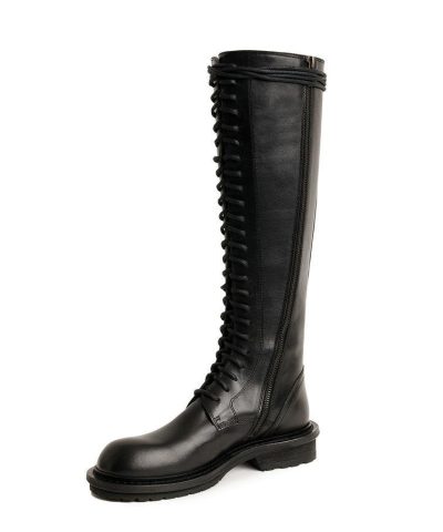 Ann Demeulemeester Knee Combat Boots Tucson Nero 2