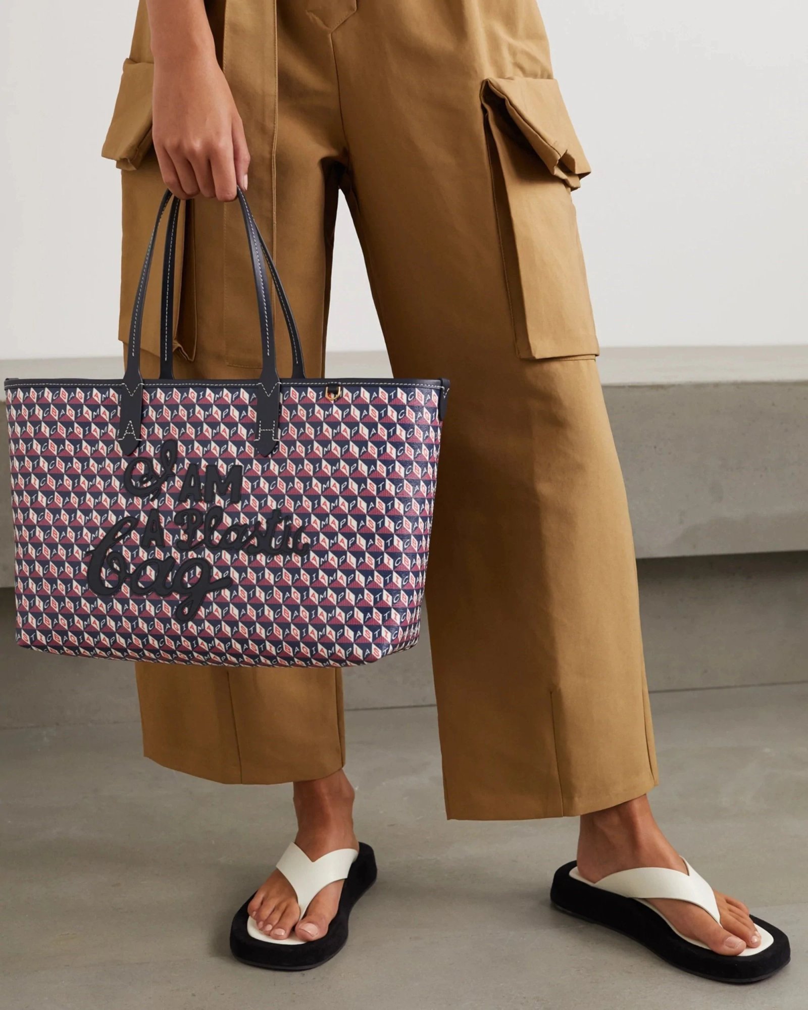 Alternative view of Anya Hindmarch Recycled Canvas Tote Bag, Blue
