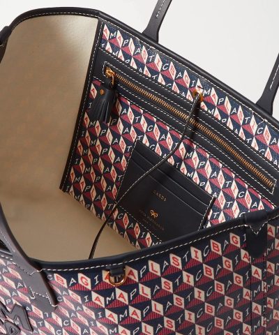 Anya Hindmarch Recycled Canvas Tote Bag, Blue - Image 4