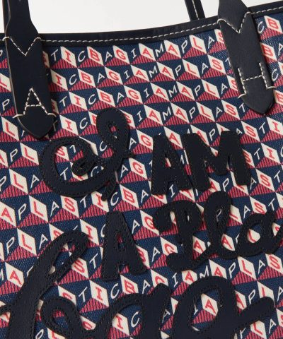 Anya Hindmarch Recycled Canvas Tote Bag, Blue - Image 5