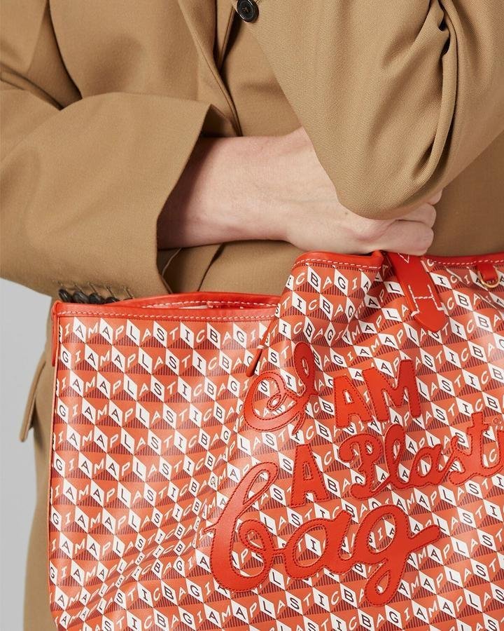 Alternative view of Anya Hindmarch Recycled Canvas Tote Bag, Clementine