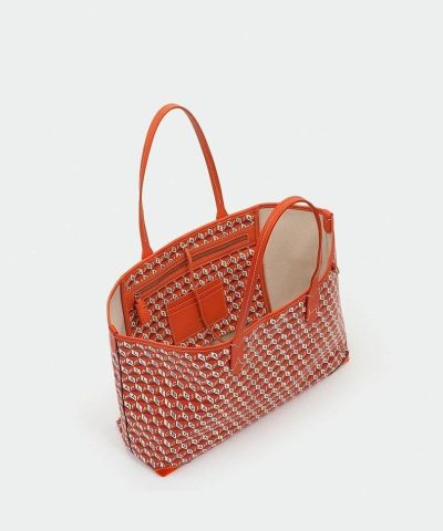Anya Hindmarch Recycled Canvas Tote Bag, Clementine - Image 3