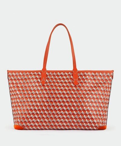 Anya Hindmarch Recycled Canvas Tote Bag, Clementine - Image 5