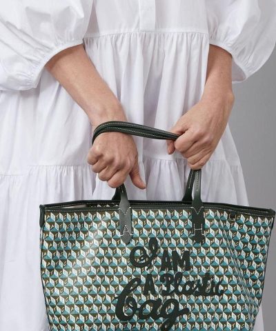 Alternative view of Anya Hindmarch Recycled Canvas Tote Bag, Pine Green