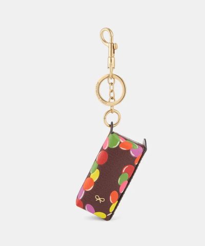 Anya Hindmarch Smarties Charm Grainy Capra in Mahogany 1