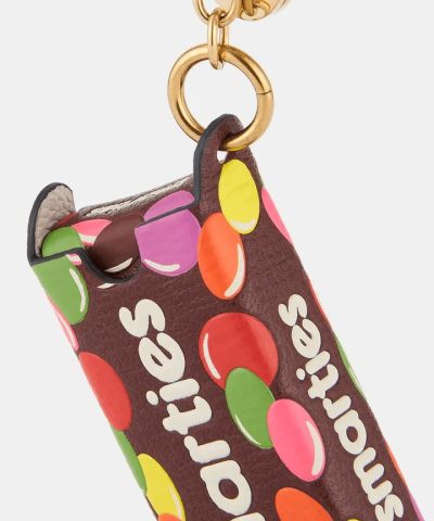 Anya Hindmarch Smarties Charm Grainy Capra in Mahogany 2