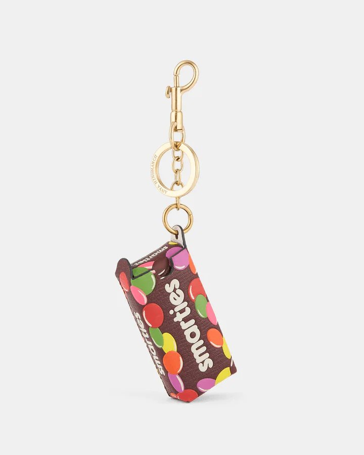 Anya Hindmarch Smarties Charm Grainy Capra in Mahogany-20239672