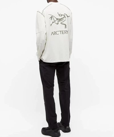 Arcteryx System A Copal Long Sleeve Bird Tee Chalk 2