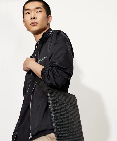 Alternative view of Armani Exchange Graffiti Logo Fabric Shoulder Bag