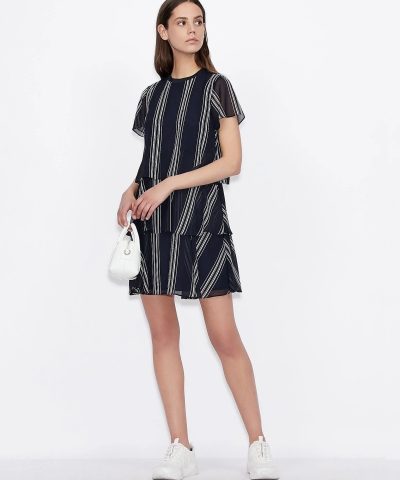 Armani Exchange Striped Chiffon Dress 4
