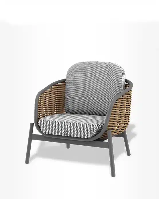 Alternative view of Artie Wicker Outdoor Patio Conversation Set with Charcoal Cushions