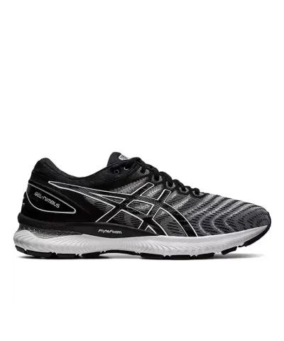 Asics Gel Nimbus 22 Men's Black-White Running Shoes-20307564