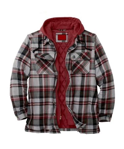 Asstseries Cotton Plaid Long-sleeved Hooded Shirt Jacket-20250978