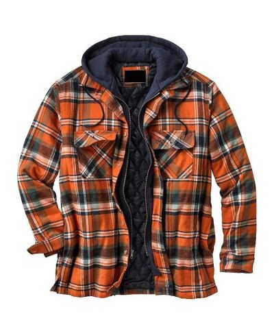 Asstseries Cotton Plaid Long-sleeved Hooded Shirt Jacket-20250968