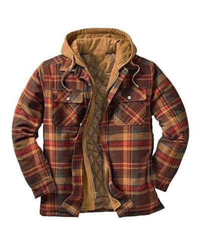 Asstseries Multicolor Cotton Plaid Hooded Shirt Jacket-20250957