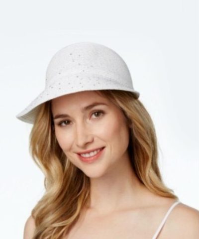 August Hats White Sequin Stud Framer Hat-20224914