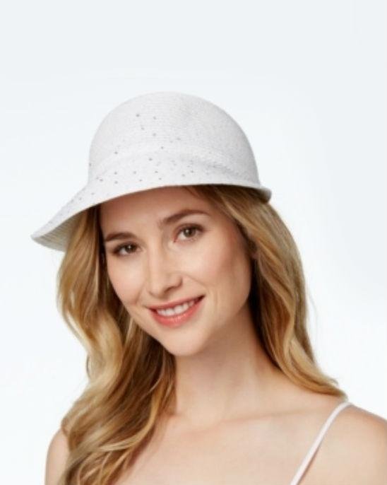 August Hats White Sequin Stud Framer Hat-20224914