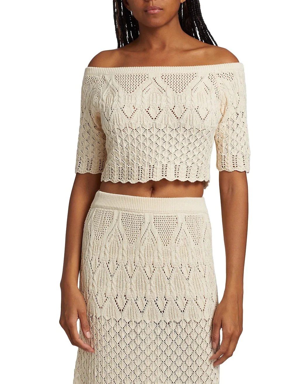 Ba & Sh Jensen Cotton Knit Crop Top-20237862