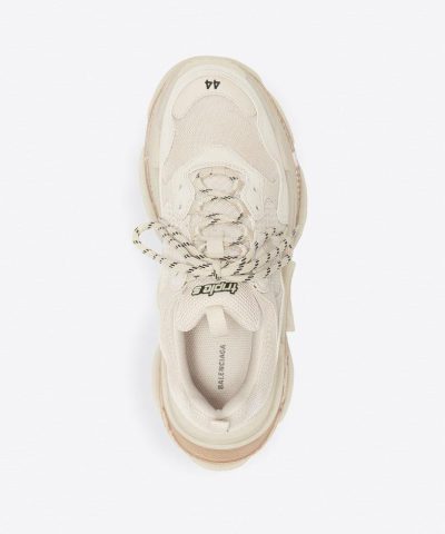 Balenciaga Mens Triple S Clear Sole Sneaker in white 2