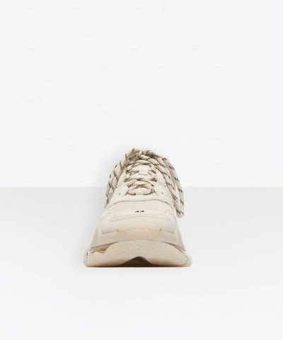 Balenciaga Mens Triple S Clear Sole Sneaker in white 4