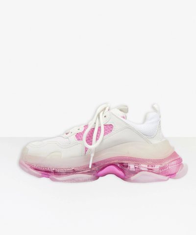 Balenciaga Womens Triple S Clear Sole Sneaker In Pink 1