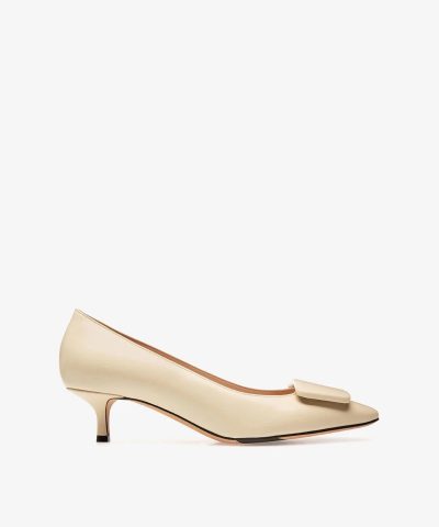 Bally Claudie Leather 45 Pumps In White-20264395
