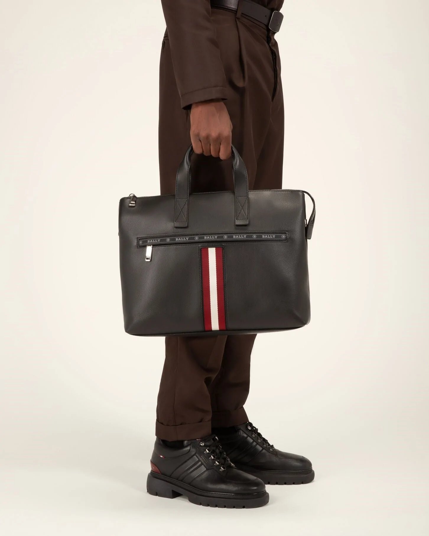 Alternative view of Bally Henda Leather Business Bag In Black