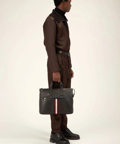 Bally Henda Leather Business Bag In Black 4