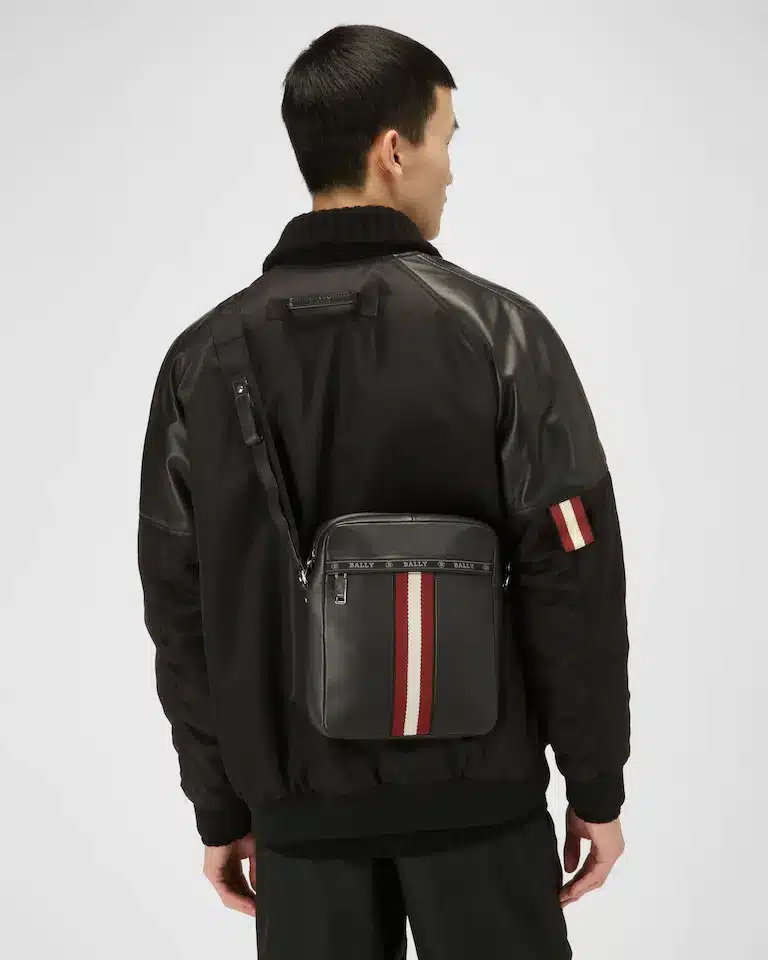 Alternative view of Bally Holm Leather Cross-Body Bag In Black