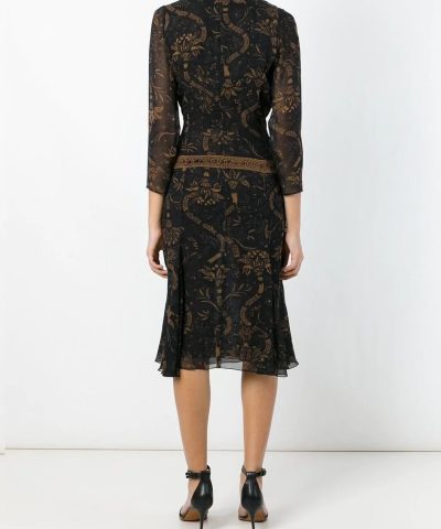 Alternative view of Barbara Bui Women's Black Paisley-Print Silk Mini Dress