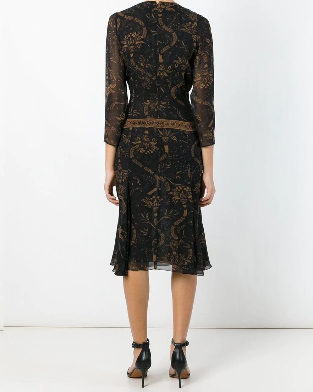 Alternative view of Barbara Bui Women's Black Paisley-Print Silk Mini Dress