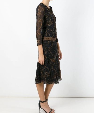 Barbara Bui Women's Black Paisley-Print Silk Mini Dress - Image 3