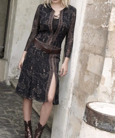 Barbara Bui Women's Black Paisley-Print Silk Mini Dress - Image 4
