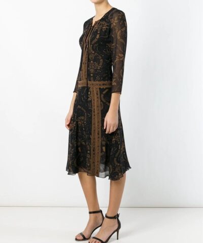 Barbara Bui Women's Black Paisley-Print Silk Mini Dress-20227037