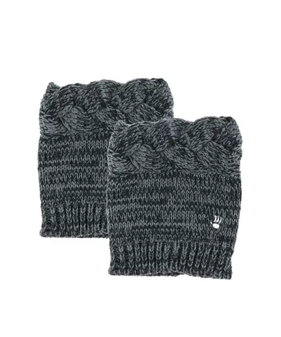 Bearpaw Cable Knit Boot Topper - Charcoal-20227778