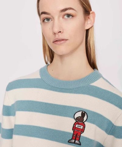 Alternative view of Bella Freud Women's Mythical Bunny Stripe Jumper - Blue Ivory