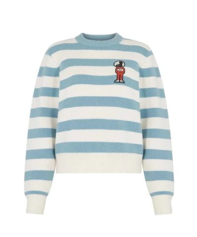 Bella Freud Women's Mythical Bunny Stripe Jumper - Blue Ivory-20237753