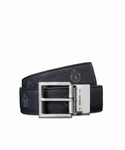 Berluti Signature Canvas and Venezia Leather 35 mm Belt-20256886