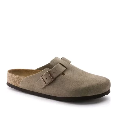 Birkenstock Boston Soft Footbed Suede Leather, Taupe - Image 3