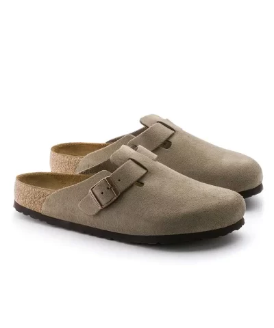 Birkenstock Boston Soft Footbed Suede Leather, Taupe - Image 9