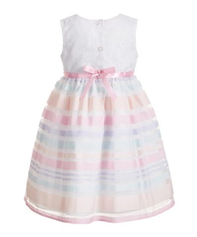 Blueberi Boulevard Toddler Girls 2 Pc. Shrug Embroidered Rainbow Stripe Dress Set 2